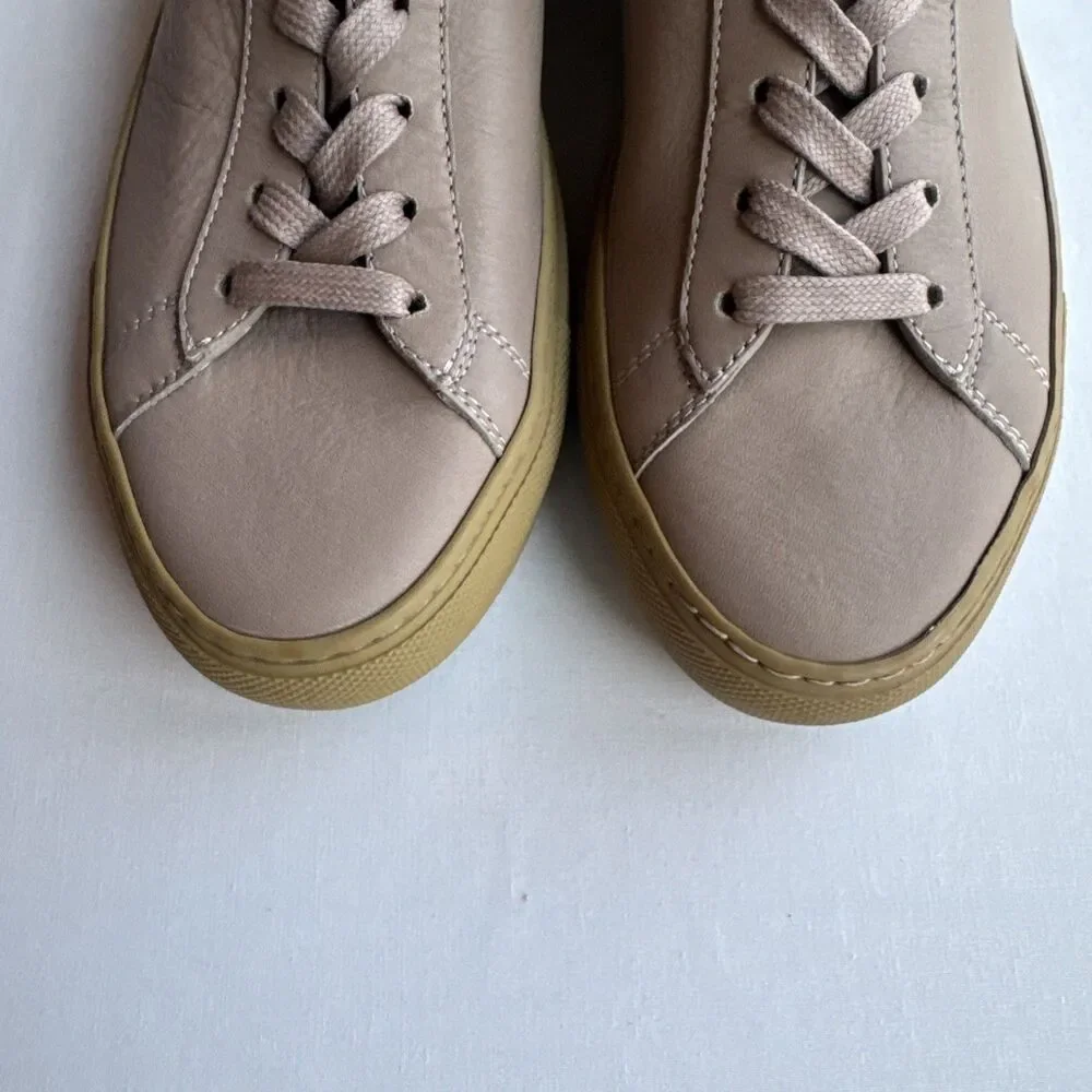 KOIO Capri Men's Low Top Sneakers Size 38 Italy Leather Shoes Taupe Tan Perfect